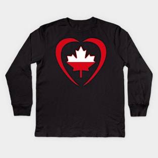 Polish Canadian Multinational Patriot Flag Series (Heart) Kids Long Sleeve T-Shirt